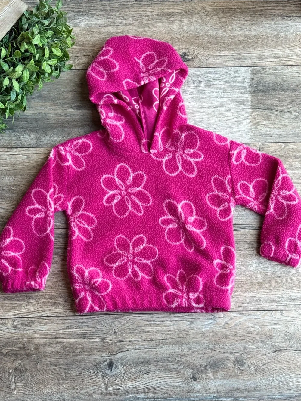 Carter's Hot Pink Floral Fleece Hoodie
